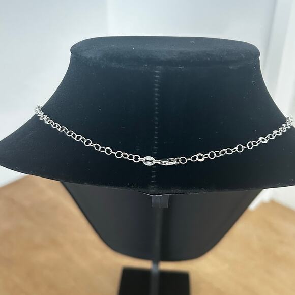 2mm 26 inch Connected circular Silver chain necklace 925 Classic Simple Sparkle - Picture 3 of 6